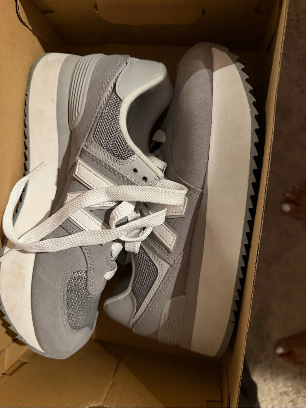New Balance Gray and White Women's Sneakers
